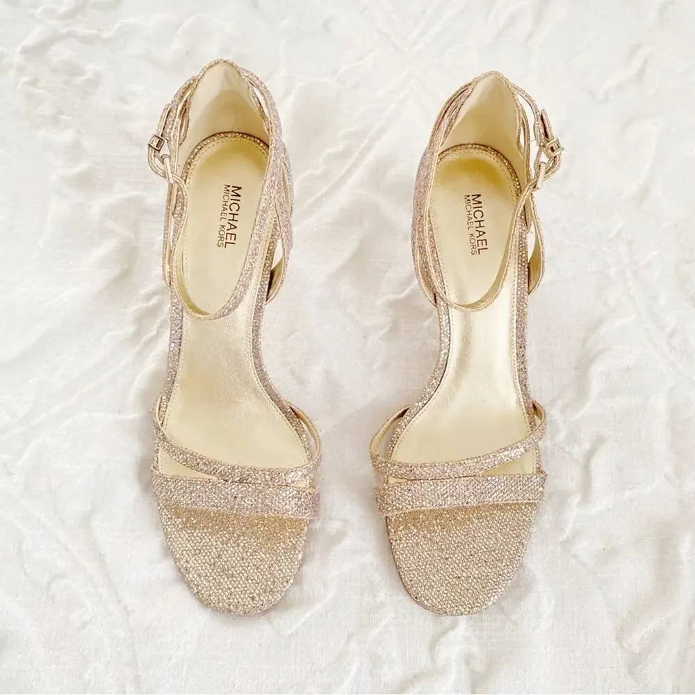 Michael Kors Kimberly Glitter Mesh Sandal Size 9.5